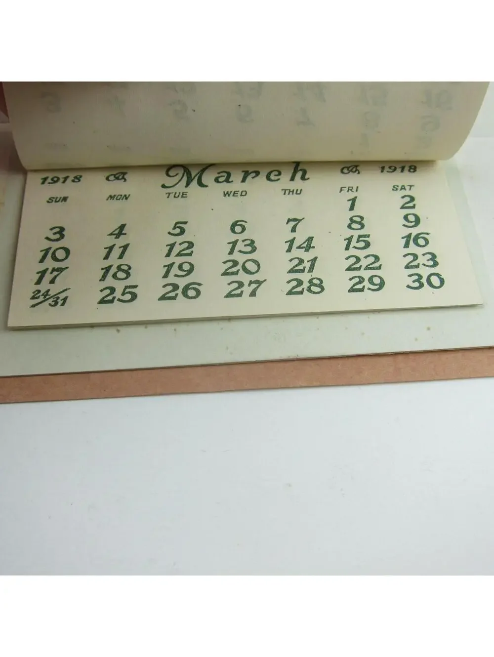 1918 Advertising Calendar Victorian Woman FW Ulmer Groceries Ft. Recovery Ohio